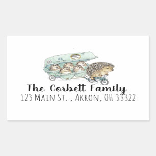 Whimsical Hedegel Family  Rechthoekige Sticker