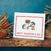 Whimsical Hedégs Valentijnsdag Fotoplaat (Zijkant)