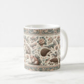 Whimsical Hedgehog Haven: Victoriaans bloemen Koffiemok (Voorkant rechts)