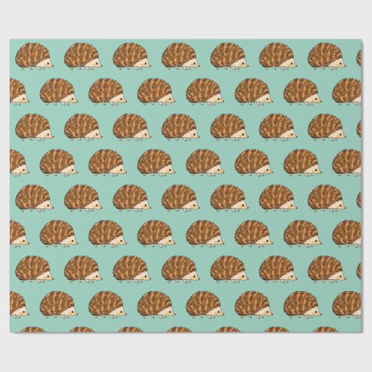 Whimsical Hedgehog – Schattige Bos Dier Cadeaupapier (Vlak)