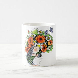 Whimsical Hedgel en papavers Koffiemok