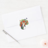 Whimsical Hedgel en Poppies Vierkante Sticker (Envelop)