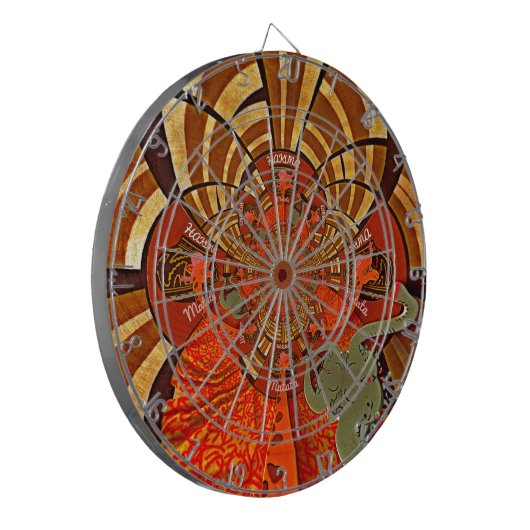 Whimsical Heights: Mooie Grappige Giraffe Afrikaan Dartbord (Voorkant Links)