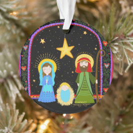 Whimsical Heilige Familie Kerstmis Inspirativiteit Ornament