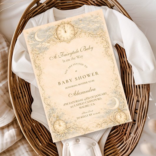 Whimsical Heirloom Baby Shower Kaart