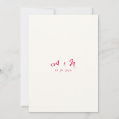 Whimsical Heldere Golvende Grens Monogram Bruiloft Kaart (Achterkant)