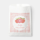 Whimsical Herfst Apple Theme Baby shower Pink Red Bedankzakje (Voorkant)