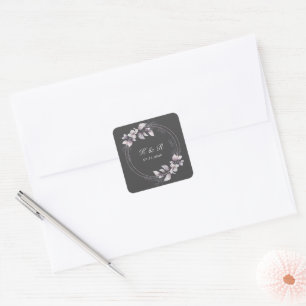 Whimsical Herfst Bloemen Bruiloft Vierkante Sticke Vierkante Sticker