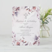 Whimsical Herfst Bloemendoop Eerste Verjaardag Kaart (Staand voorkant)