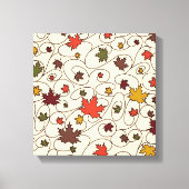 Whimsical Herfst Curly Maple Leaf Pattern Canvas Afdruk (Voorkant)