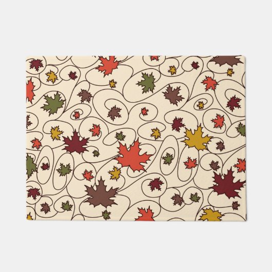 Whimsical Herfst Curly Maple Leaf Pattern Deurmat (Voorkant)