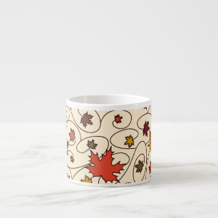 Whimsical Herfst Curly Maple Leaf Pattern Espresso Kop