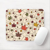 Whimsical Herfst Curly Maple Leaf Pattern Muismat (Met muis)