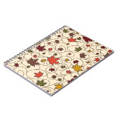 Whimsical Herfst Curly Maple Leaf Pattern Notitieboek (Linkerzijde)