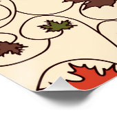 Whimsical Herfst Curly Maple Leaf Pattern Perfect Poster (Hoek)