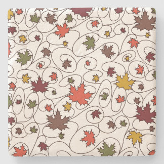 Whimsical Herfst Curly Maple Leaf Pattern Stenen Onderzetter