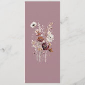 Whimsical Herfst Dried Flowers Mauve Wedding Menu (Achterkant)