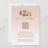 Whimsical Herfst Floral QR Code Wedding Kaart (Achterkant)