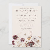 Whimsical Herfst Floral Wedding Kaart (Voorkant)