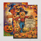 Whimsical herfst oogst Halloween Party Kaart (Voorkant / Achterkant)