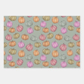 Whimsical Herfst Pastel Pompoen Patroon Inpakpapier Vel (Voorkant 3)