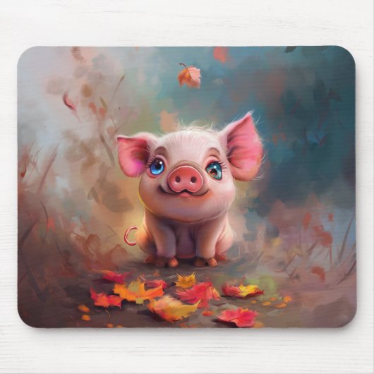 Whimsical Herfst Piglet Muismat (Voorkant)