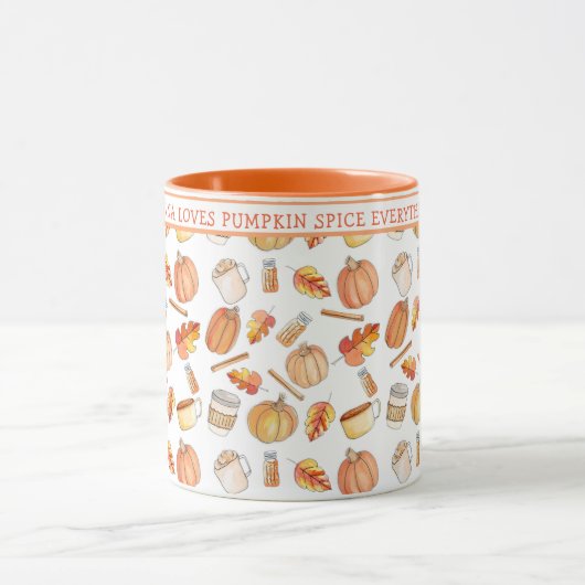 Whimsical Herfst Pompoen Spice Two Tone Mok (Midden)