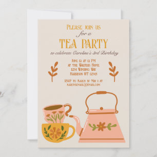 Whimsical Herfst Sprookje Tea Party Kaart