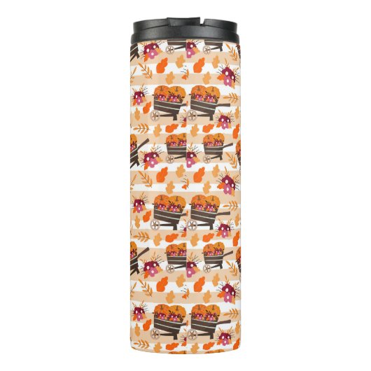 Whimsical Herfst Wheelbarrows Pattern Thermosbeker (Achterkant)