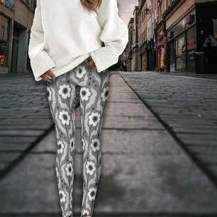 Whimsical Herfst Winter Ei Bloemen Print Leggings