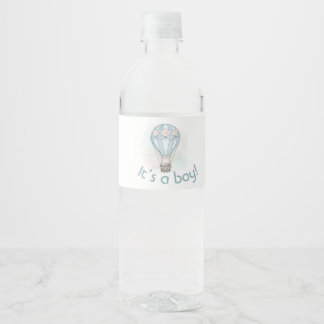 Whimsical hete lucht ballon water fles label waterfles etiket