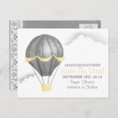 Whimsical Hete Luchtballon Save the Date Aankondigingskaart (Voorkant / Achterkant)