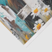 Whimsical Highland Koe Daisy Blue Barn Decoupage Tissuepapier (Detail)