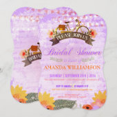 Whimsical Hipster Bicycle Bridal Shower Invitation Kaart (Voorkant / Achterkant)
