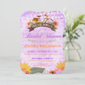 Whimsical Hipster Bicycle Bridal Shower Invitation Kaart (Staand voorkant)