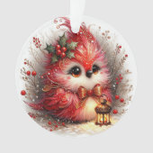 Whimsical Holiday Bird with Lantern  (devant)