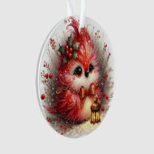 Whimsical Holiday Bird with Lantern  Ornament (voorkant)