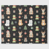 Whimsical Holiday Critters Festive Gift Wrap Cadeaupapier (Vlak)