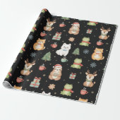 Whimsical Holiday Critters Festive Gift Wrap Cadeaupapier (Uitgerold)