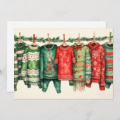 Whimsical Holiday Sweaters op het display Feestdagenkaart (Voorkant / Achterkant)