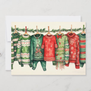 Whimsical Holiday Sweaters op het display Feestdagenkaart