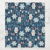 Whimsical Holiday Wrapping Paper Flat Sheet Wijn Etiket (Enkel label)