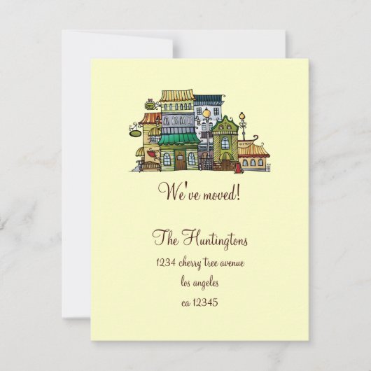 Whimsical Home Moving Announement Aankondiging (Voorkant)