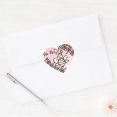 Whimsical Honey Bee Girl's Baby shower Hart Sticker (Envelop)