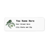 Whimsical Hooded Grasshopper Monogram Etiket (Voorkant)