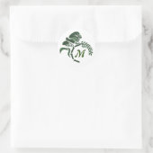 Whimsical Hooded Grasshopper Monogram Ronde Sticker (Tas)