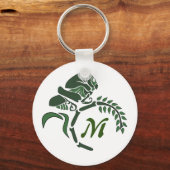Whimsical Hooded Grasshopper Monogram Sleutelhanger (Voorkant)