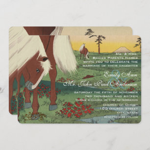 Whimsical Horse Wedding Invitations Kaart