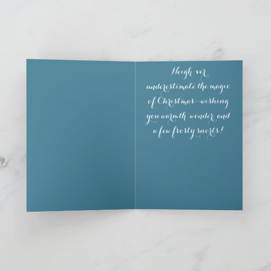 Whimsical Horse – Winter Scarf & Snowflakes Kaart (Binnen)