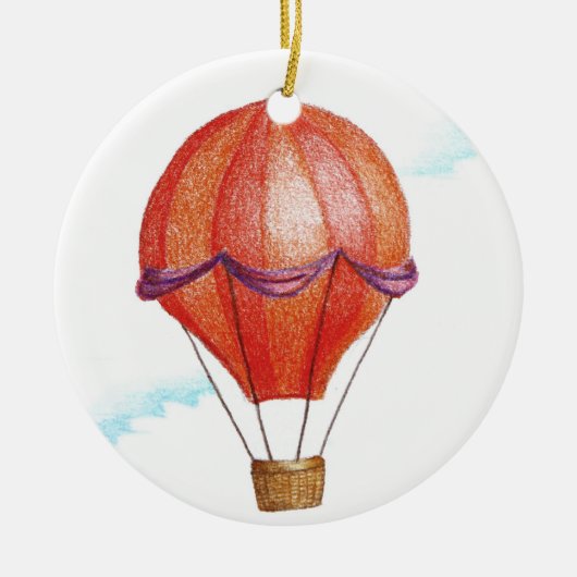 Whimsical  Hot Air Ballon Keramisch Ornament (Voorkant)